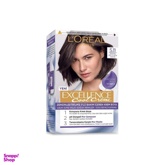 کیت رنگ موی اورال (L'oreal) رنگ قهوهای دودی روشن شماره 5٫11