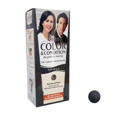 کیت رنگ مو بیگن مدل Color & Condition رنگ Soft Black حجم 100 میلی لیتر