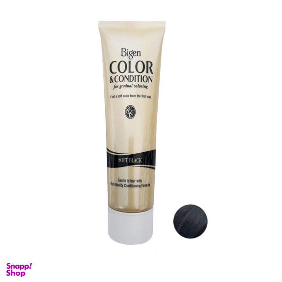کیت رنگ مو بیگن مدل Color & Condition رنگ Soft Black حجم 100 میلی لیتر
