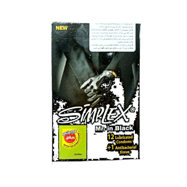 کاندوم سیمپلکس مدل مستر این بلک (Mr. in Black) 12 عددی