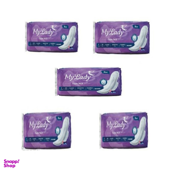 پک 5 عددی نوار بهداشتی مای لیدی (my lady) مدل روزانه کلاسیک10عددی