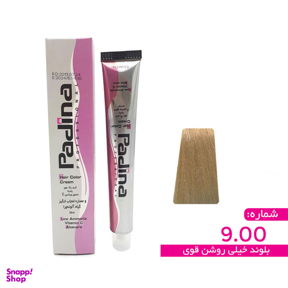 رنگ مو پادینا (Padina) شماره 9.00 رنگ بلوند خیلی روشن قوی حجم 100 میلی لیتر