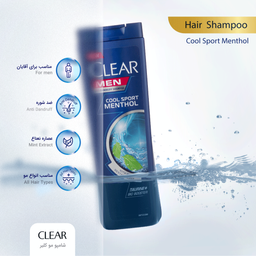 شامپو ضد شوره مردانه کلییر (Clear) مدل Cool Sport Menthol حجم 400 میلی‌لیتر