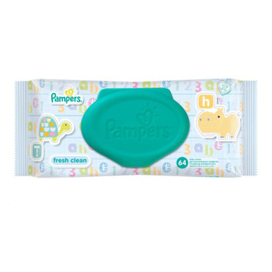 دستمال مرطوب کودک پمپرز مدل fresh clean بسته 64 عددی