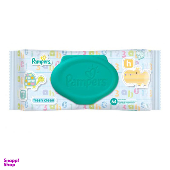 دستمال مرطوب کودک پمپرز مدل fresh clean بسته 64 عددی