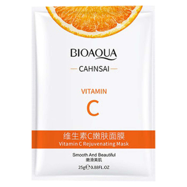ماسک صورت ورقه ای بایوآکوا مدل Vitamin C وزن 25 گرم