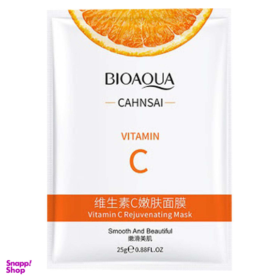 ماسک صورت ورقه ای بایوآکوا مدل Vitamin C وزن 25 گرم