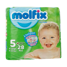پوشک بچه مولفیکس (Molfix) مدل Unique سایز 5 بسته 28 عددی
