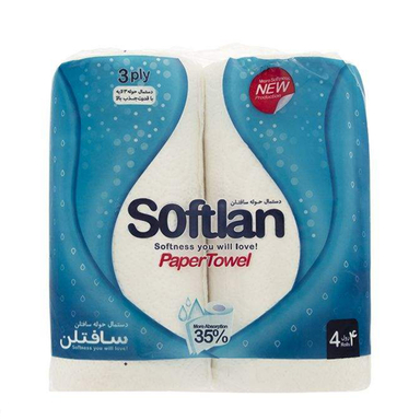دستمال حوله ای کاغذی سافتلن مدل Blue بسته 4 عددی