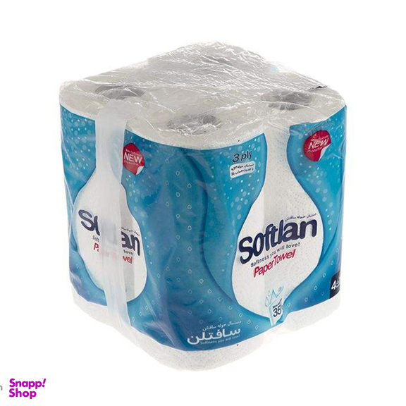 دستمال حوله ای کاغذی سافتلن مدل Blue بسته 4 عددی