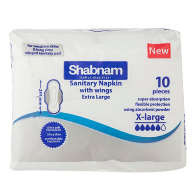 نوار بهداشتی بالدار خیلی بزرگ شبنم (Shabnam) بسته ده عددی