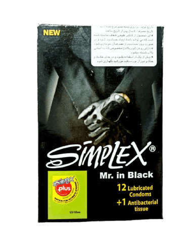 کاندوم سیمپلکس مدل مستر این بلک (Mr. in Black) 12 عددی