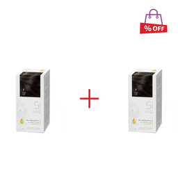 کیت رنگ مو زی فام (Zi Fam) شماره 4 رنگ قهوه‌ای طبیعی حجم 50 میلی‌لیتر مجموعه 2 عددی