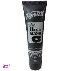ماسک صورت رینوزیت (Renuzit) مدل Black mask carbon active حجم 100 میلی‌لیتر