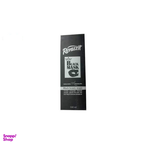 ماسک صورت رینوزیت (Renuzit) مدل Black mask carbon active حجم 100 میلی‌لیتر