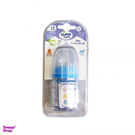 بطری شیرخوری پیرکس استاندارد وی کر (wee care) کد B302 حجم 60 میلی لیتر
