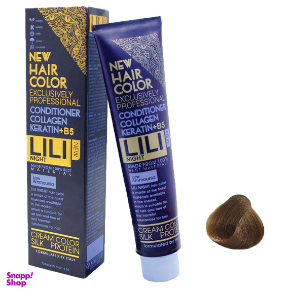 رنگ مو کم آمونیاک لی لی نایت (Lili Night) شماره 6.36 رنگ بلوند تنباکویی تیره حجم 120 میلی لیتر