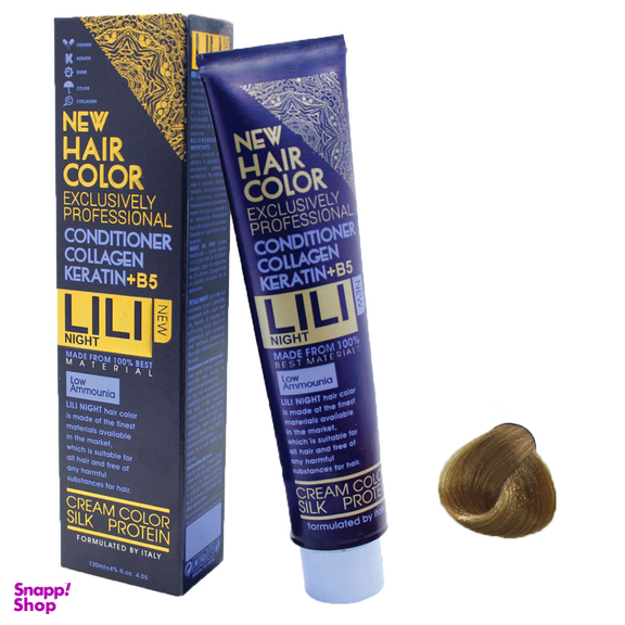 رنگ مو کم آمونیاک لی لی نایت (Lili Night) شماره 7.36 رنگ بلوند تنباکویی متوسط حجم 120 میلی لیتر