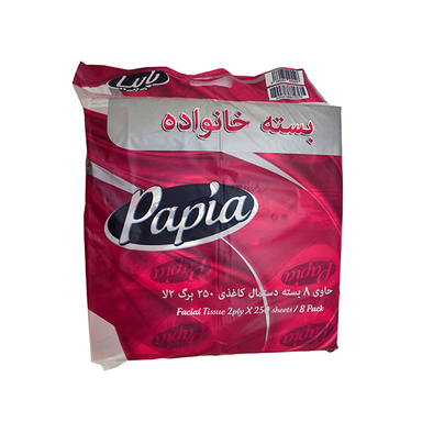 دستمال کاغذی خانواده پاپیا (Papia) بسته 8 عددی