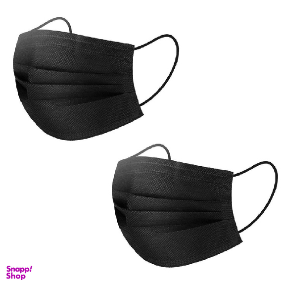 ماسک سه لایه مشکی، بسته بندی 10 عددی مجموعه 2 عددی