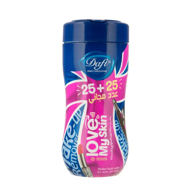 دستمال مرطوب پاک کننده آرایش دافی (Dafi) بسته 50 عددی