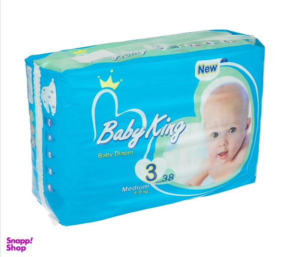 پوشک بچه بیبی کینگ (Baby King) مدل بابونه سایز 3 بسته 38 عددی