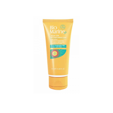 کرم ضد آفتاب فاقد چربی بایومارین (Bio Marine) با +SPF50 حجم 50 رنگ بژ روشن پوست چرب میلی لیتر