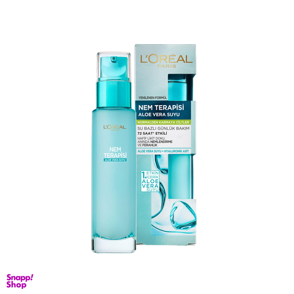 سرم مرطوب کننده آلویه ورا لورآل (Loreal) مناسب پوست معمولی و خشک حجم 70 میلی لیتر