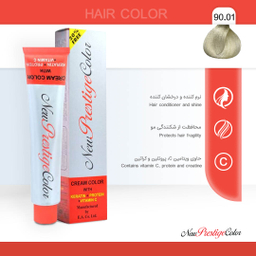 رنگ مو نیو پرستیژ کالر (New Prestige Color) شماره 90.01 حجم 120 میلی‌ لیتر رنگ نقره‌ای