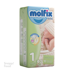 پوشک نوزادی دوبل مولفیکس (Molfix) مدل سه بعدی سایز 1 بسته 40 عددی