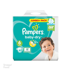 پوشک پمپرز (Pampers) مدل Baby Dry سایز 6 بسته 62 عددی