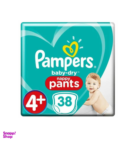پوشک شورتی پمپرز (Pampers) مدل Baby Dry سایز 4+ بسته 38 عددی