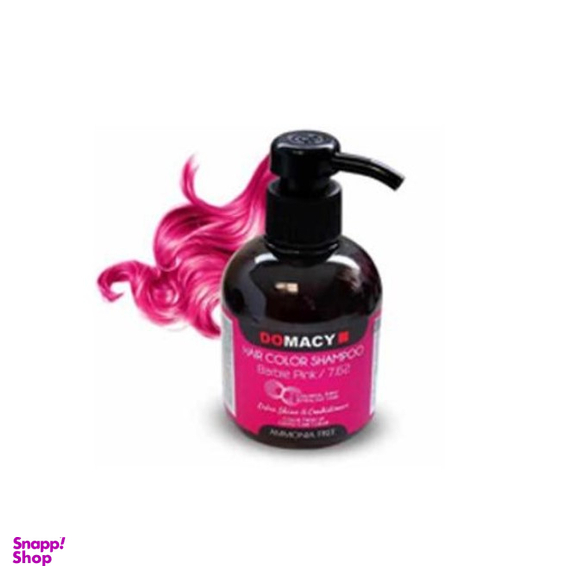 شامپو رنگساژ دوماسی (Domacy) شماره 7.62 رنگ صورتی باربی حجم 300 میلی لیتر