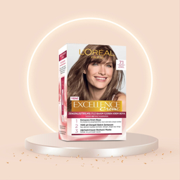 کیت رنگ مو لورآل (Loreal) مدل Excellence شماره 7.1 حجم 50 میلی‌ لیتر رنگ بلوند دودی