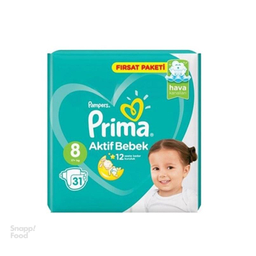 پوشک پریما پمپرز (Prima Pampers) لهستان اونتاژ سایز 8 -31 تایی