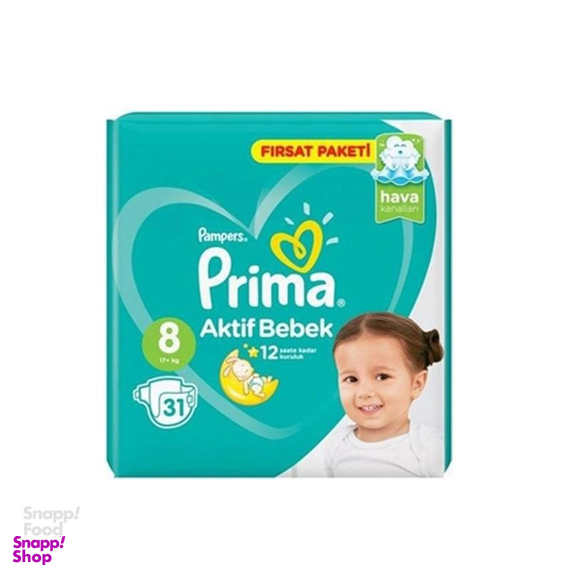 پوشک پریما پمپرز (Prima Pampers) لهستان اونتاژ سایز 8 -31 تایی
