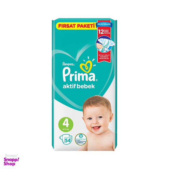 پوشک کودک پریما (Prima) مدل Aktif Bebek سایز 4 بسته 54 عددی