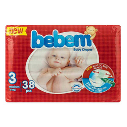 پوشک بچه ببم (Bebem) سایز 3 بسته 38 عددی