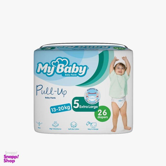 پوشک شورتی بچه مای بیبی (MY Baby) خیلی بزرگ سایز 5 بسته 26 عددی