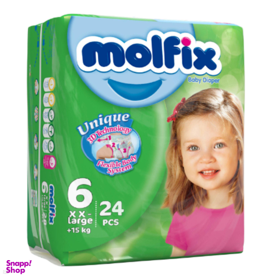 پوشک بچه مولفیکس (Molfix) سایز شش 24 عددی
