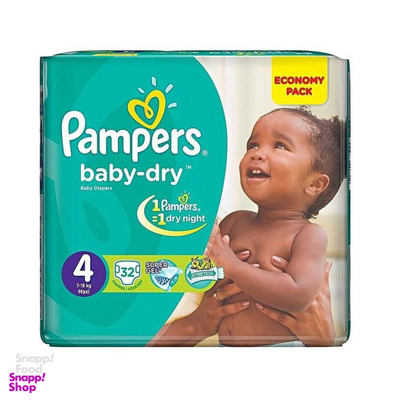 پوشک بچه پمپرز (Pampers) سری Baby Dry سایز چهار 32 عددی