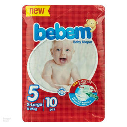 پوشک ببم (Bebem) مدل New سایز 5 بسته 10 عددی
