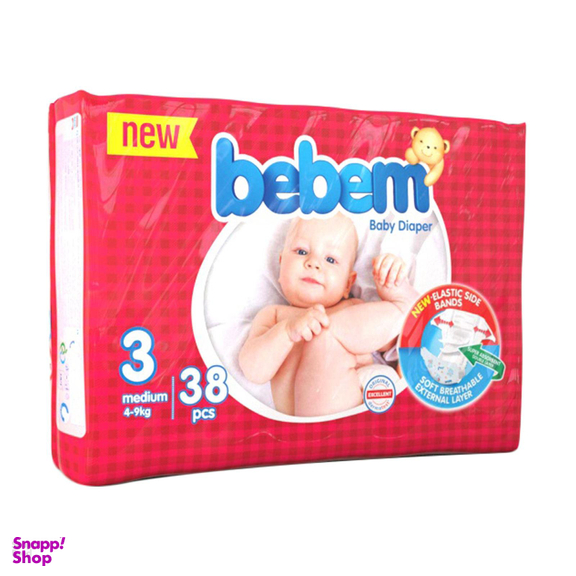 پوشک ببم (Bebem) مدل New سایز 3 بسته 38 عددی