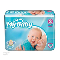 پوشک بچه مای بیبی (My Baby) کد 01 سایز 3 بسته 38 عددی