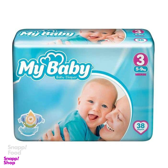 پوشک بچه مای بیبی (My Baby) کد 01 سایز 3 بسته 38 عددی