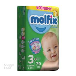 پوشک مولفیکس (Molfix) سایز 3 بسته 70 عددی