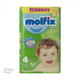 پوشک کودک مولفیکس (Molfix) سایز 4 بسته 62 عددی
