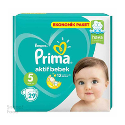 پوشک پریما پمپرز (Prima Pampers) مدل Aktif Bebek سایز 5 بسته 46 عددی
