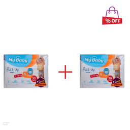 پوشک مای بیبی (My Baby) مدل Pull Up سایز 4 بسته 30 عددی مجموعه 2 عددی