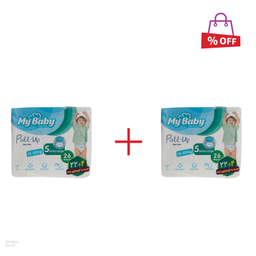 پوشک مای بیبی (My Baby) مدل Pull Up سایز 5 بسته 26 عددی مجموعه 2 عددی